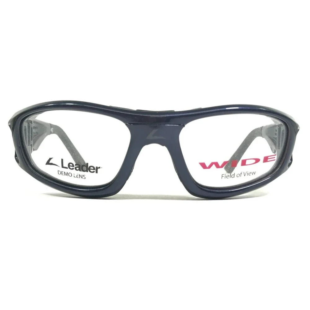 Leader Safety Eyeglasses Frames Leadero 2 Shiny Blue Square Wide Fit 52-16-125